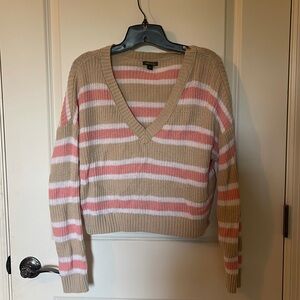 Lightweight striped cropped sweater EUC